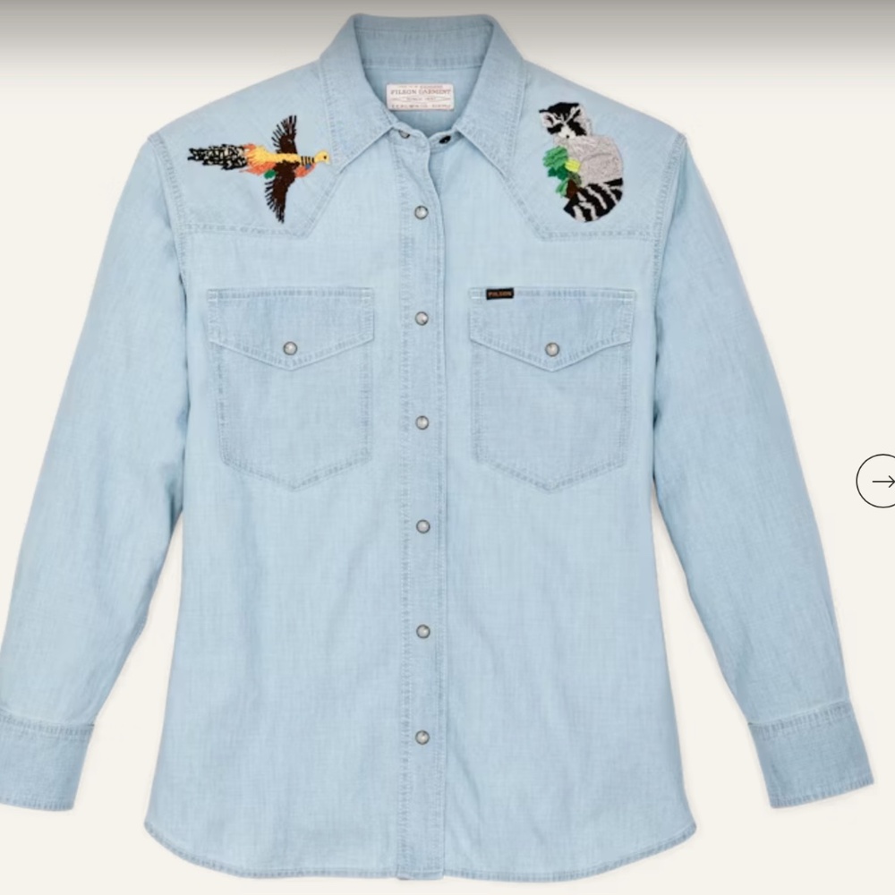 Filson Western Embroidered Denim Shirt